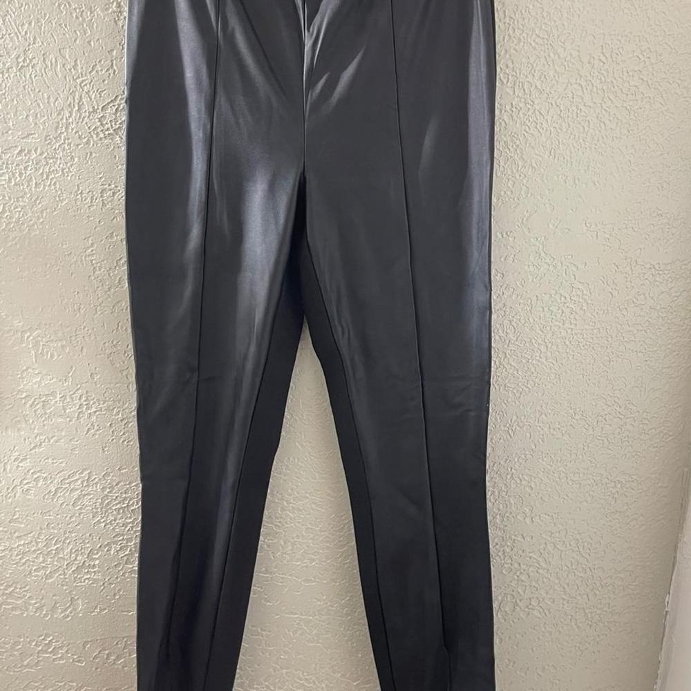 BCBGeneration Y2K Black faux leather sleek pants Small